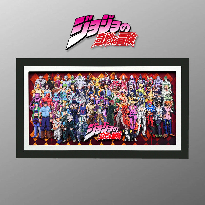 JoJo Stand Users and Stands Collection 3D framed artwork – detail view 3
