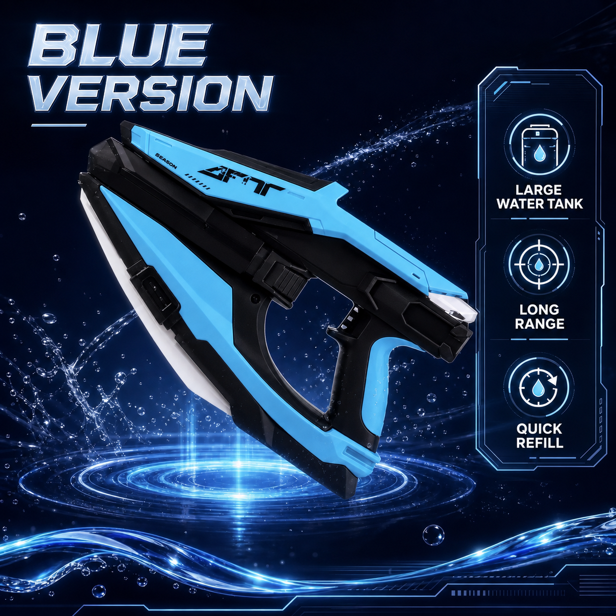 AquaStrike X1 Neon Electric Water Blaster – USB-C Rechargeable, 7–10M Range