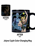 JoJo heat-reveal color-changing mug featuring Jotaro Kujo and Jolyne Cujoh – main product image