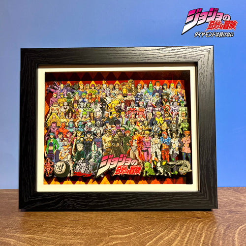 JoJo All-Star Character Collection 3D framed artwork – detail view 2